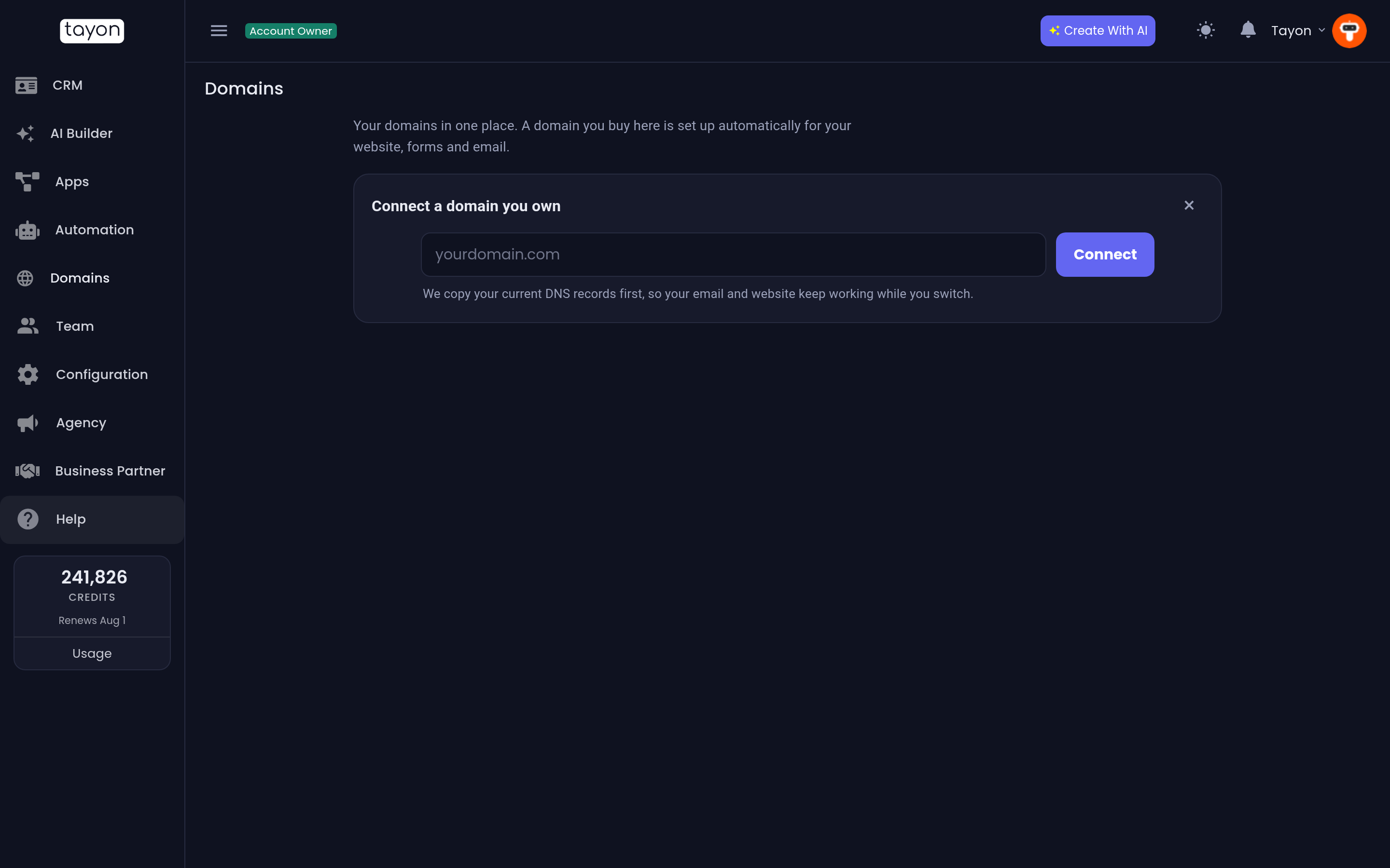 Connecting a domain you already own
