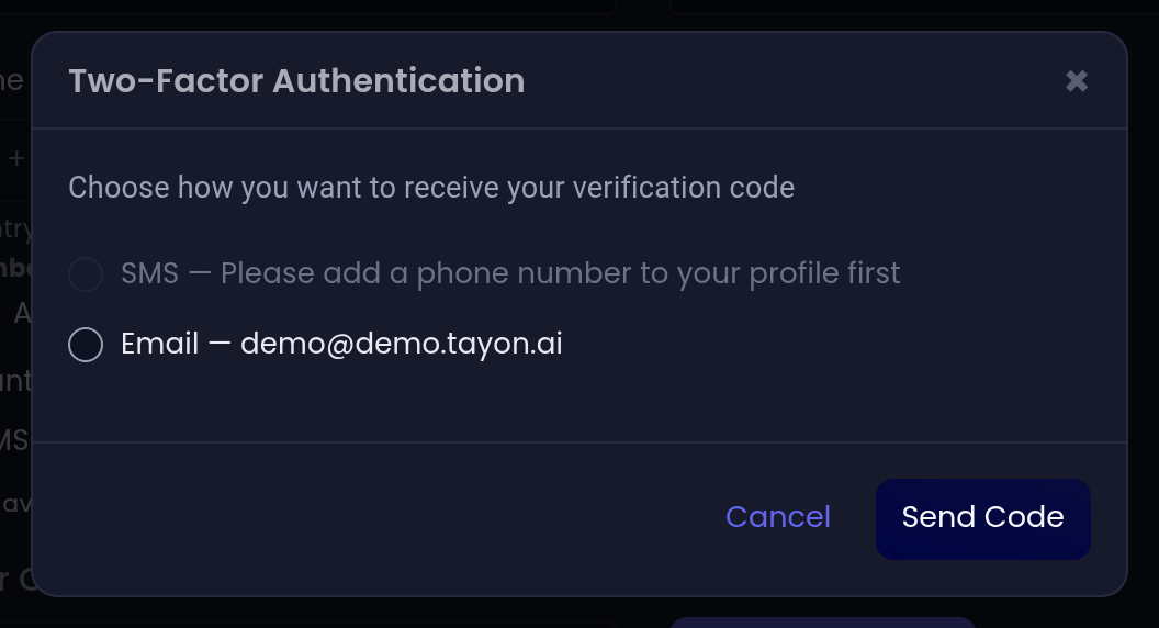 Choosing where your codes are sent