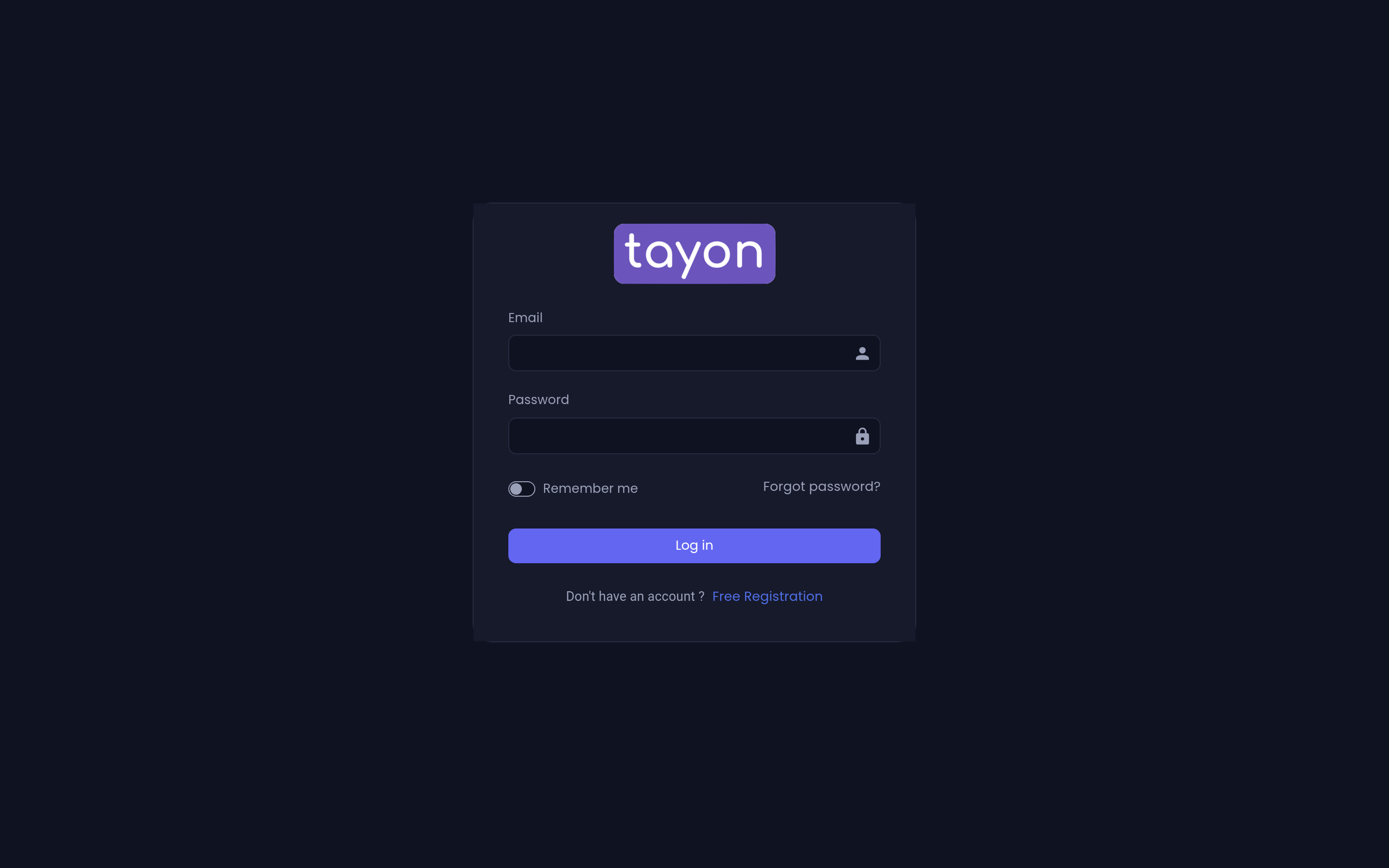 The sign-in screen