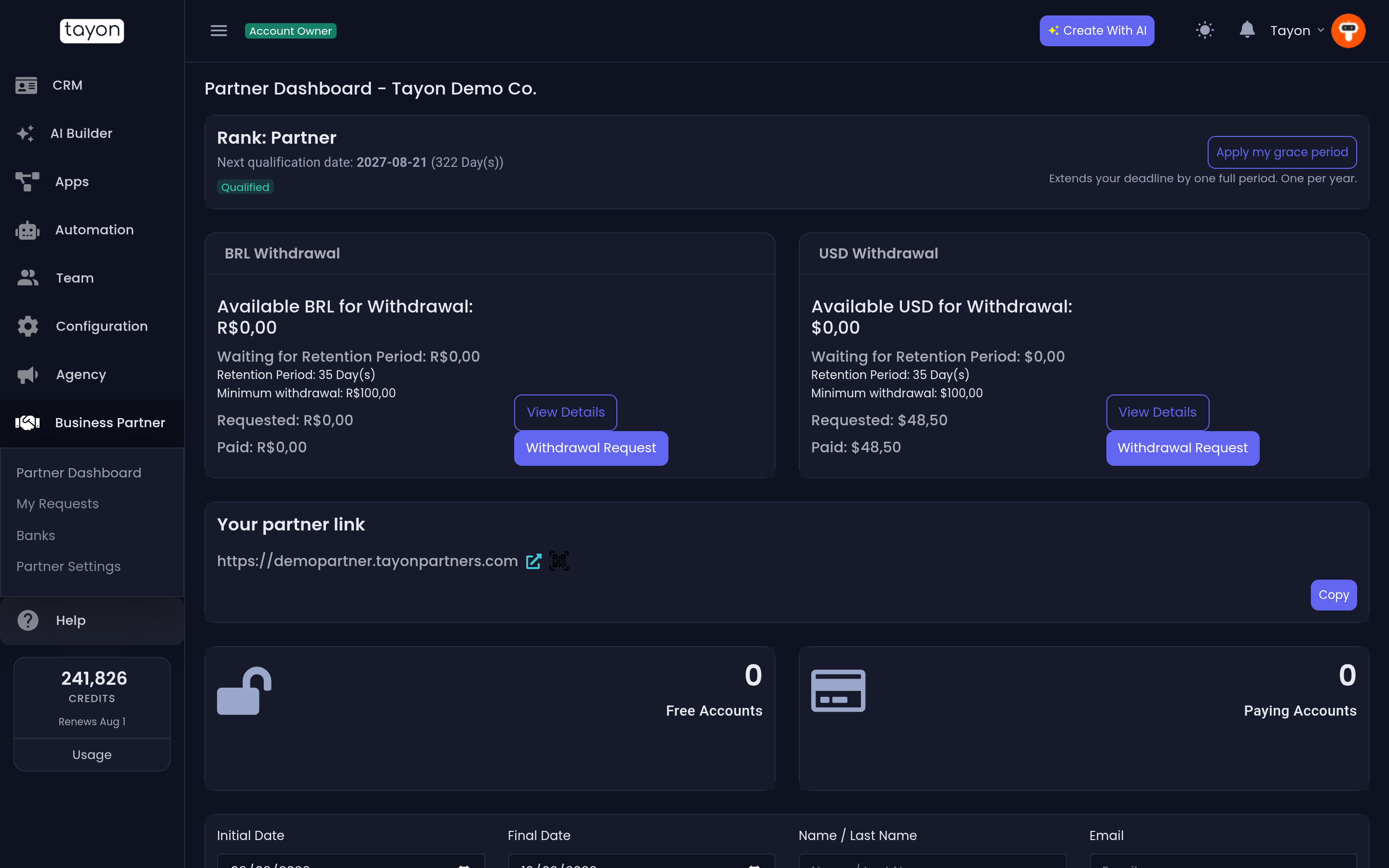 The Partner Dashboard